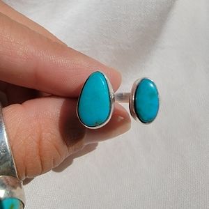 Bright Turquoise Split Ring Sterling